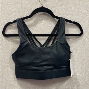 Zyia Black Metallic Light n Tight Weave Bra- NWT